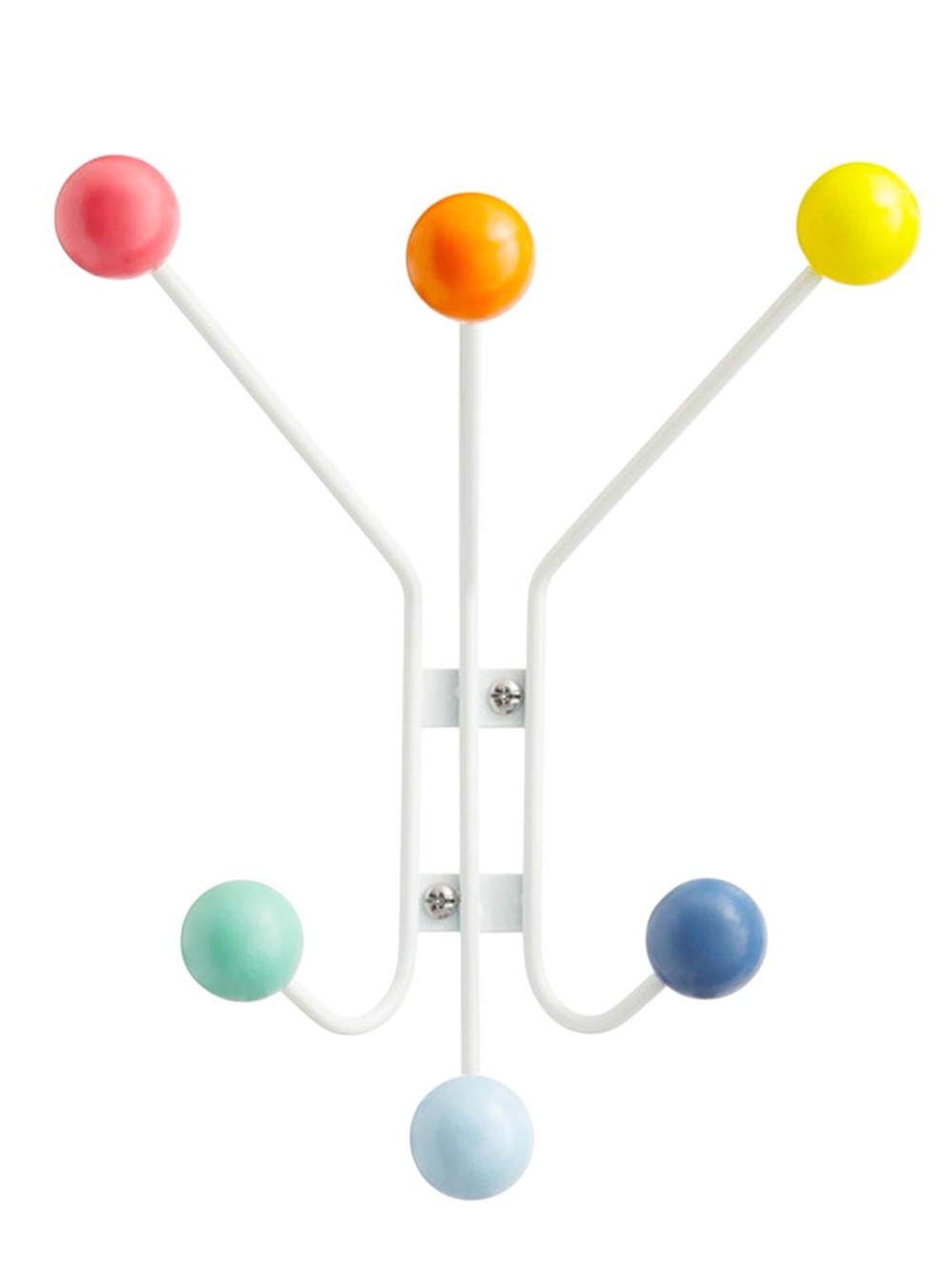 The Container Store 6 Hook Colorful Orbit Wall‑Mounted Storage Mount Multi‑Color